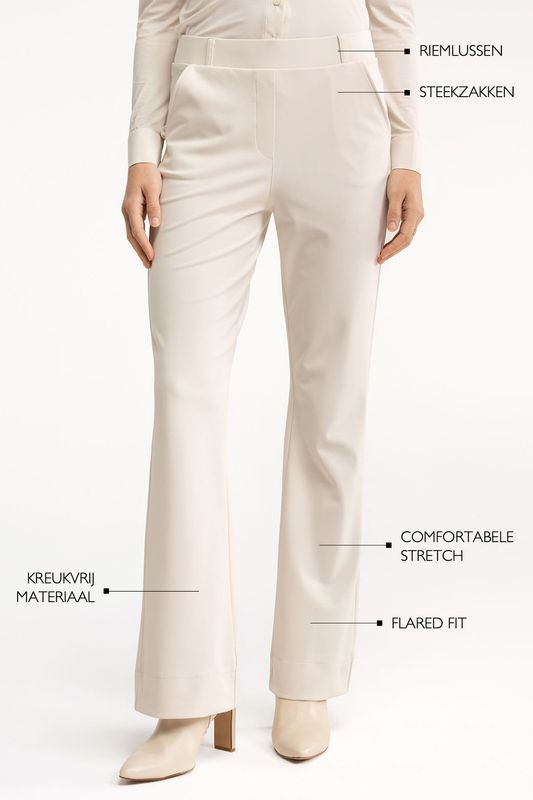 STUDIO ANNELOES Flair bonded trousers ecru