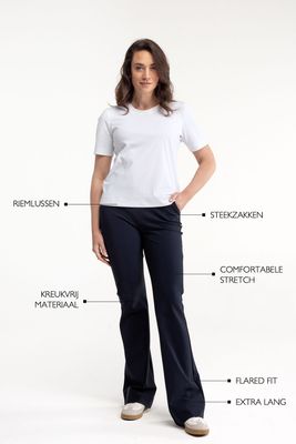 STUDIO ANNELOES Flair LONG bonded trousers blauw