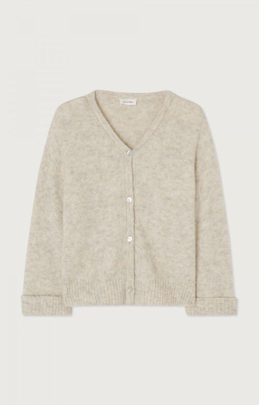 american vintage vest v-hals sand