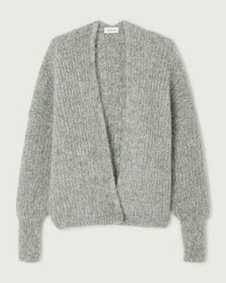 american vintage Gilet Court Boule Manches grijs/groen melange