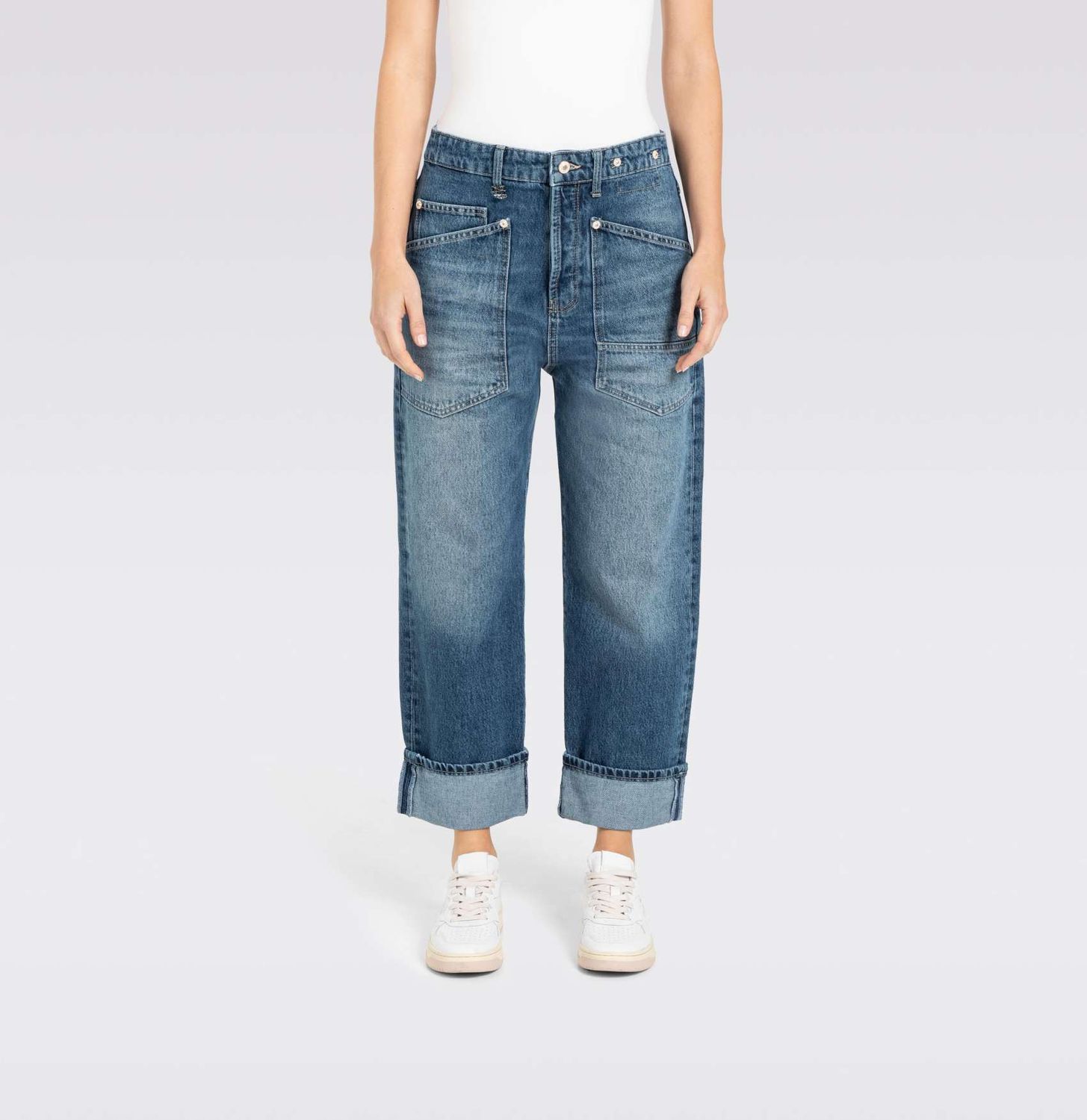 MAC Baggy straight fancy wash blauw