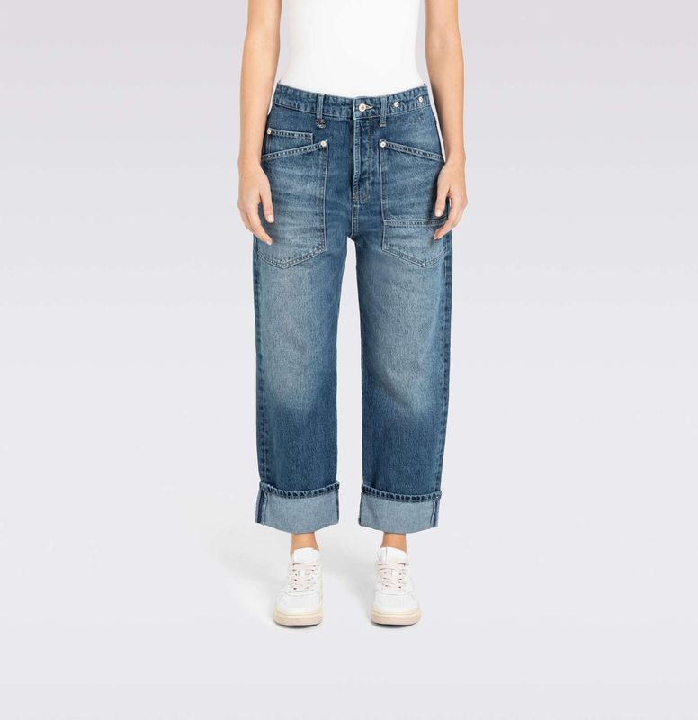 MAC Baggy straight fancy wash blauw