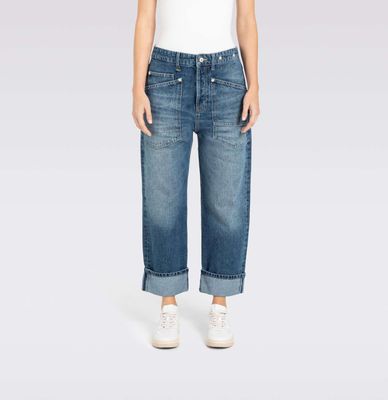 MAC Baggy straight fancy wash blauw