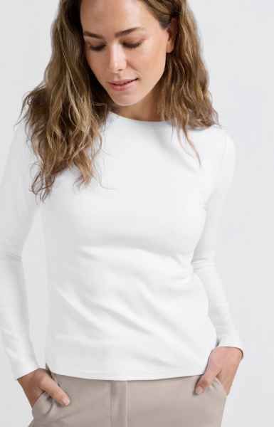 Yaya woman T-shirt with long sleeves PURE WHITE