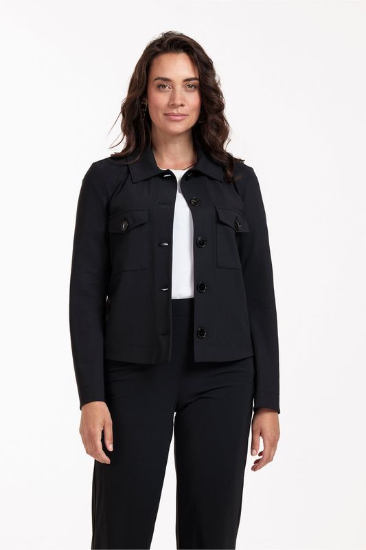 STUDIO ANNELOES Claire bonded blazer zwart