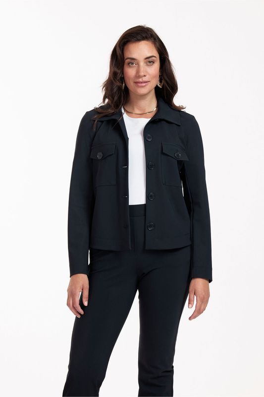 STUDIO ANNELOES Claire bonded blazer dark blue