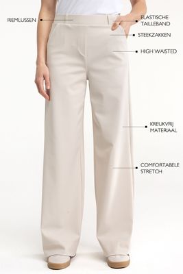 STUDIO ANNELOES Lexie bonded trousers ecru