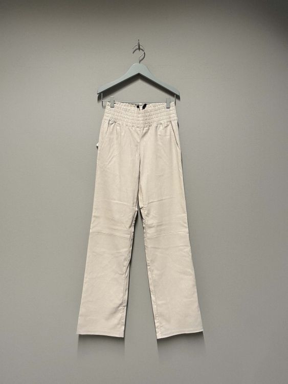 Ibana Leather pants bootcut Phibby ecru