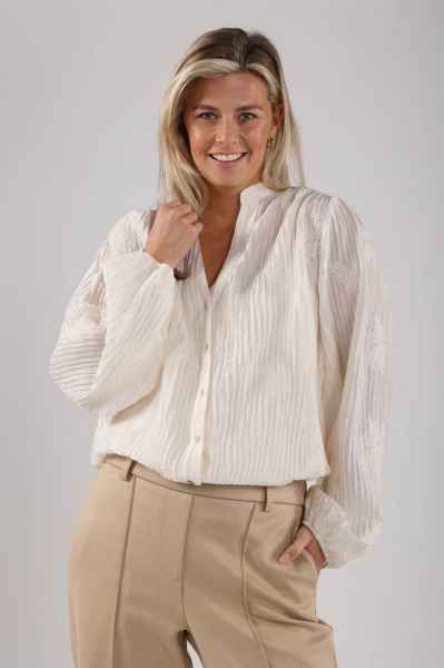NUKUS Daan Blouse Embroidery ecru