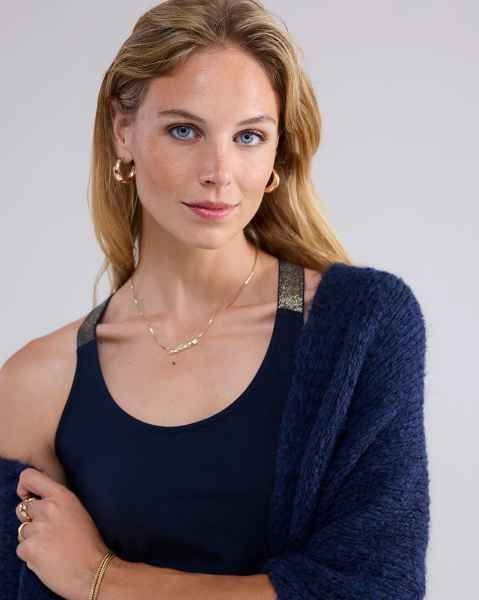 Summum Singlet crossband cotton navy noir
