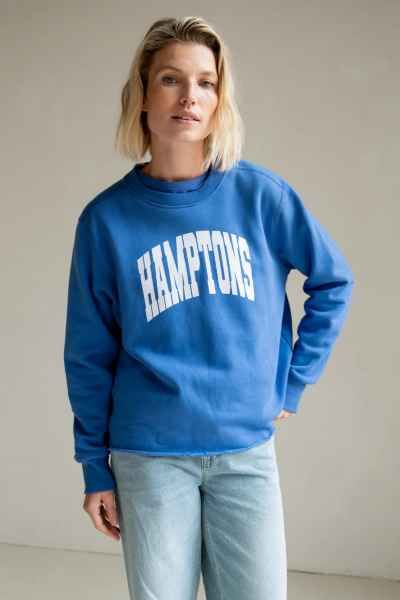 Penn&amp;Ink N.Y. Sweater print blauw/wit