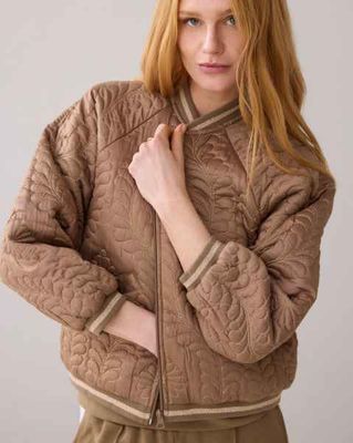 Summum Bomber jacket satin quilted bruin