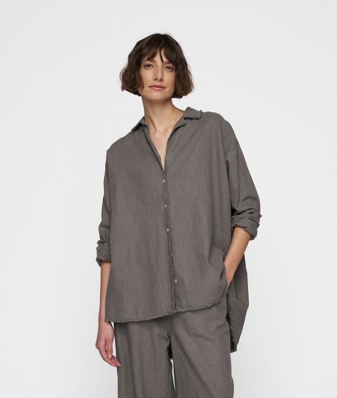 10DAYS Blouse linen oil grey