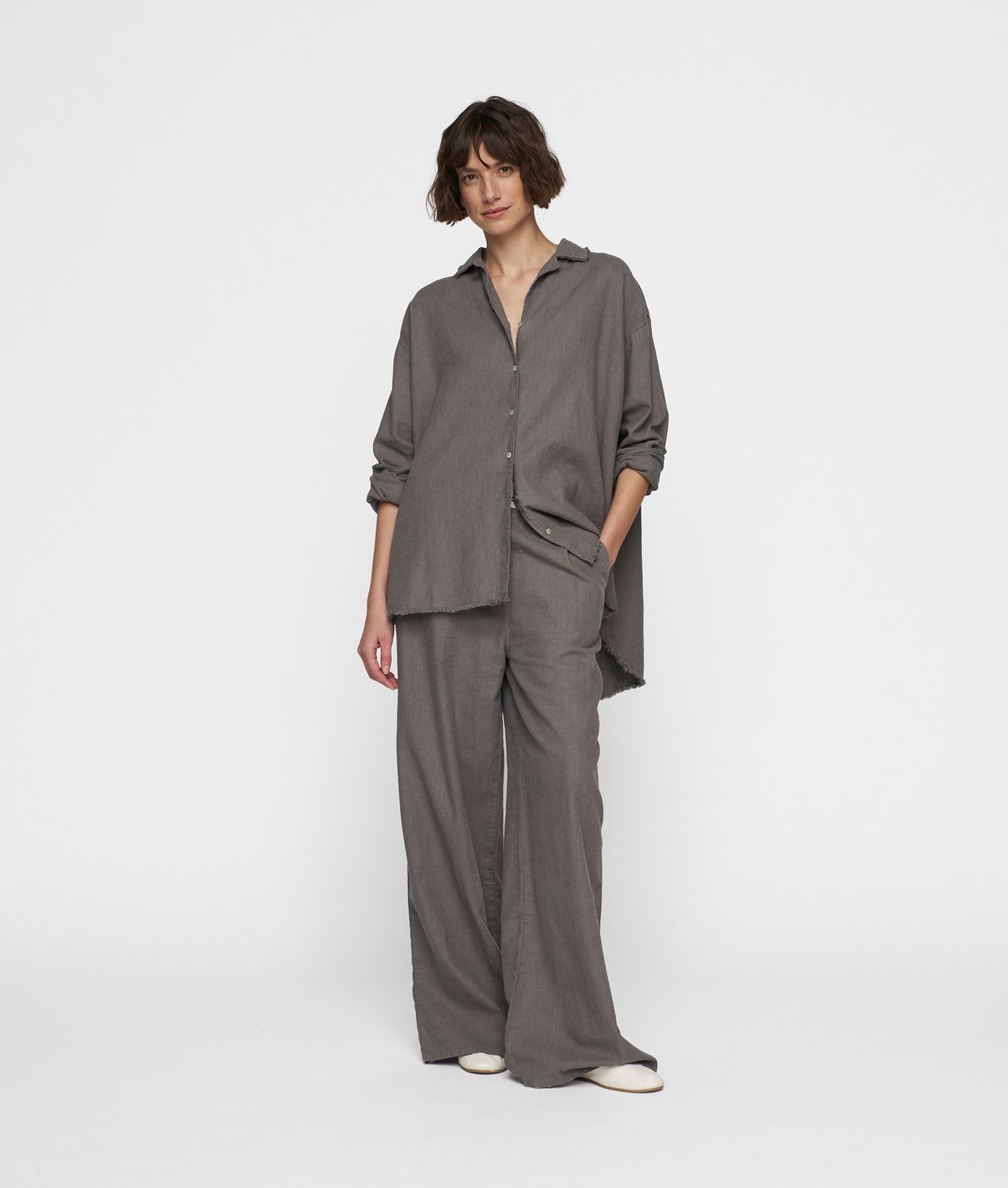 10DAYS Wide leg pants oil grey