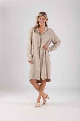 NUKUS Sanne Dress Linnen sand