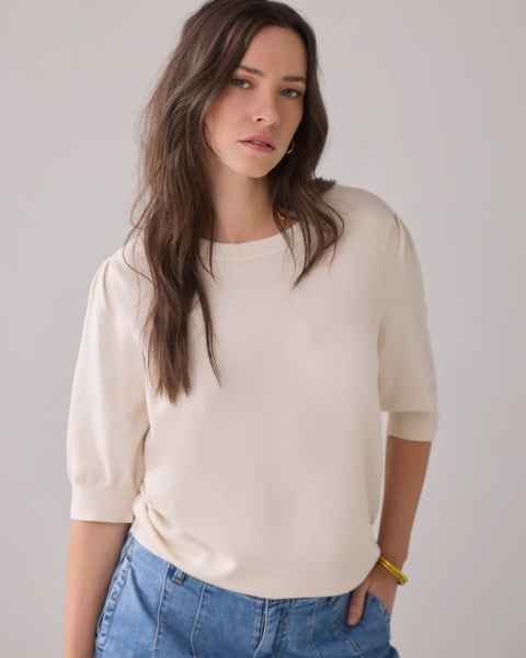 Summum Short sleeve sweater ivory