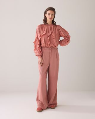 Summum Wide pant sway tencel sephia blush