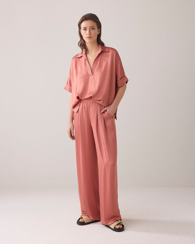 Summum Trousers heavy silky touch sephia blush
