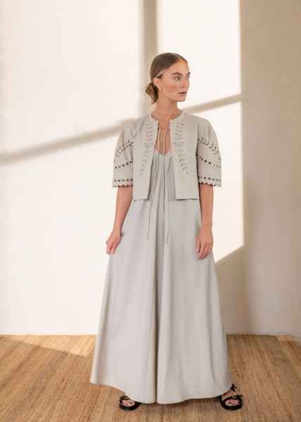 Ruby Tuesday Imeau short sleeve woven embroidery mineral grey/beige