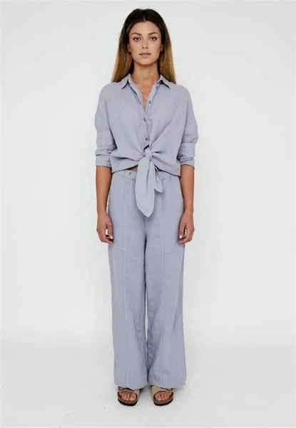 Moscow Pomalie Broek Grey Blue Solid