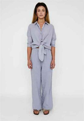 Moscow Pomalie Broek Grey Blue Solid