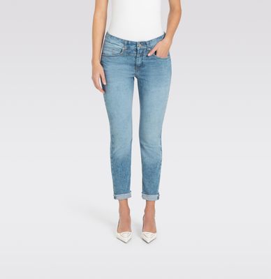 MAC Rich slim cropped fringe blauw