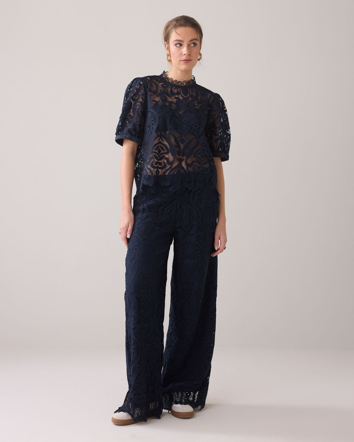Summum Long pants Lace blauw