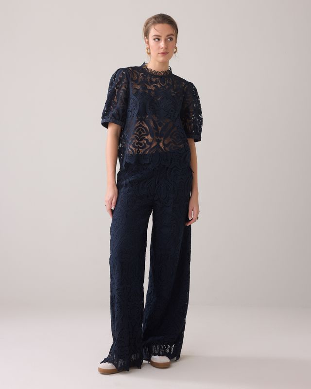 Summum Long pants Lace blauw