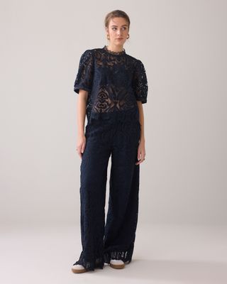 Summum Long pants Lace blauw