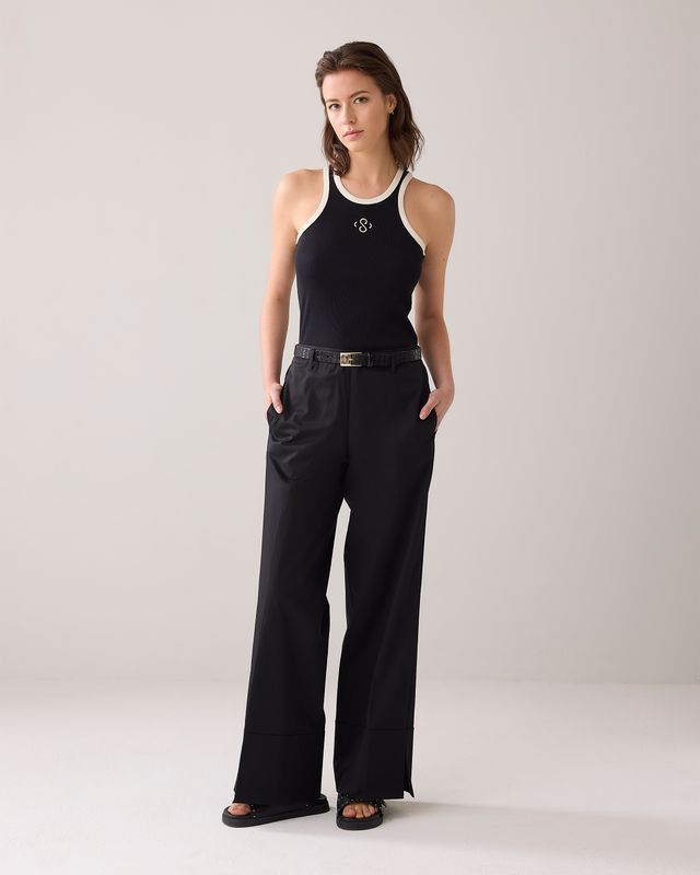 Summum Singlet rib jersey zwart