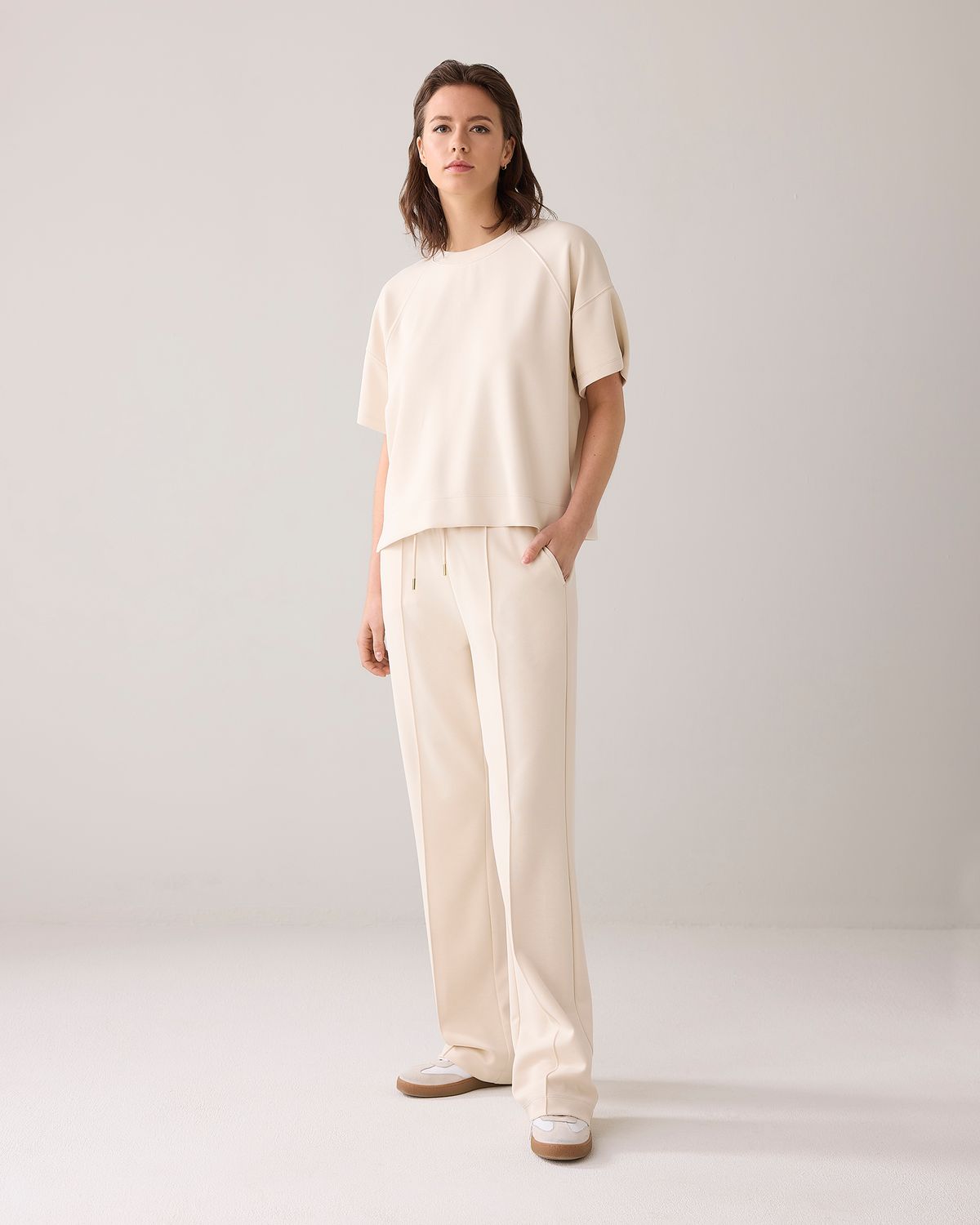 Summum Boxy sleeveless top scuba ivory