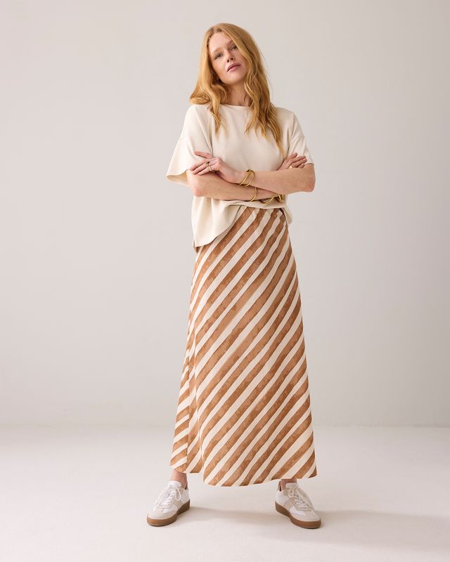 Summum Skirt stripe printed Peanut