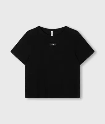 10DAYS Petite tee linen zwart