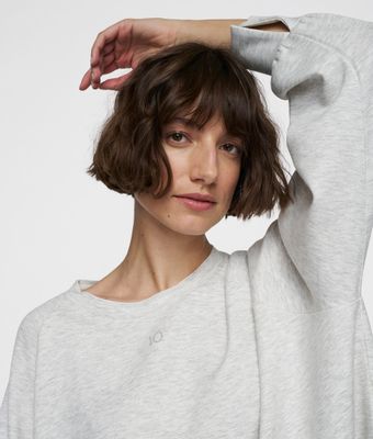 10DAYS Soft scuba blouse sweater white grey