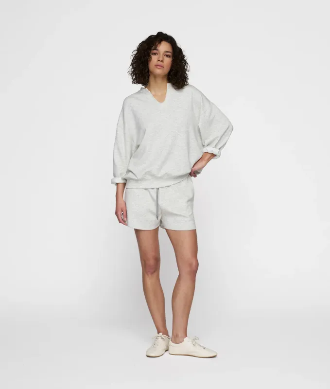 10DAYS Soft notch neck sweater white grey