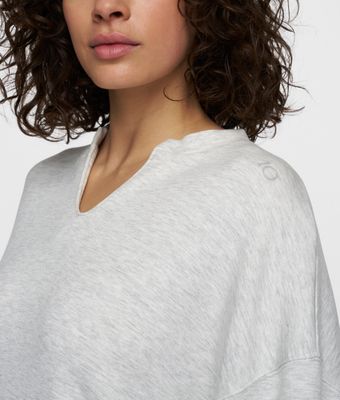 10DAYS Soft notch neck sweater white grey