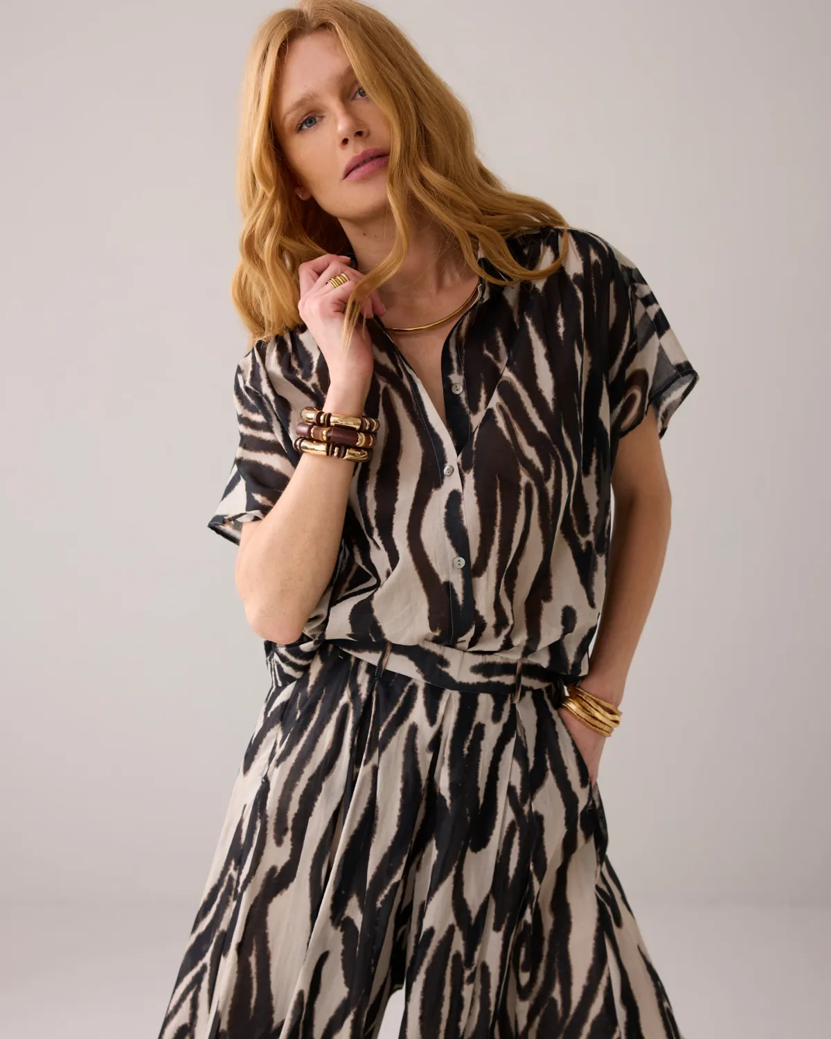 Summum Quinty blouse faded zebra print multi