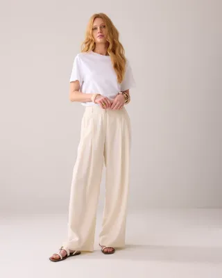 Summum Quinty trousers wide tencel ecru