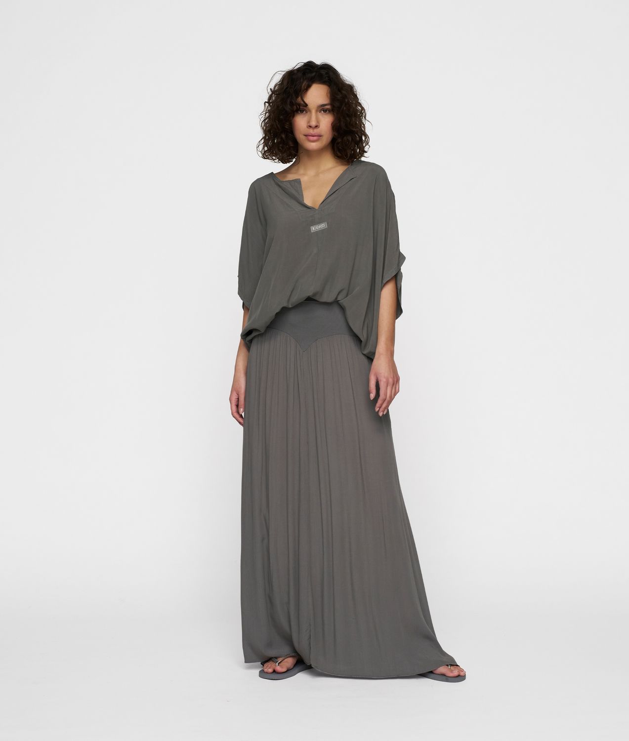 10DAYS Skirt rib waistband oil/grijs
