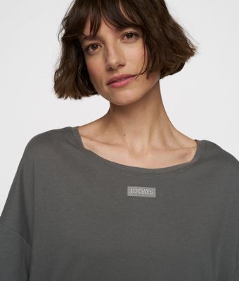 10DAYS Tee dress oil/grijs