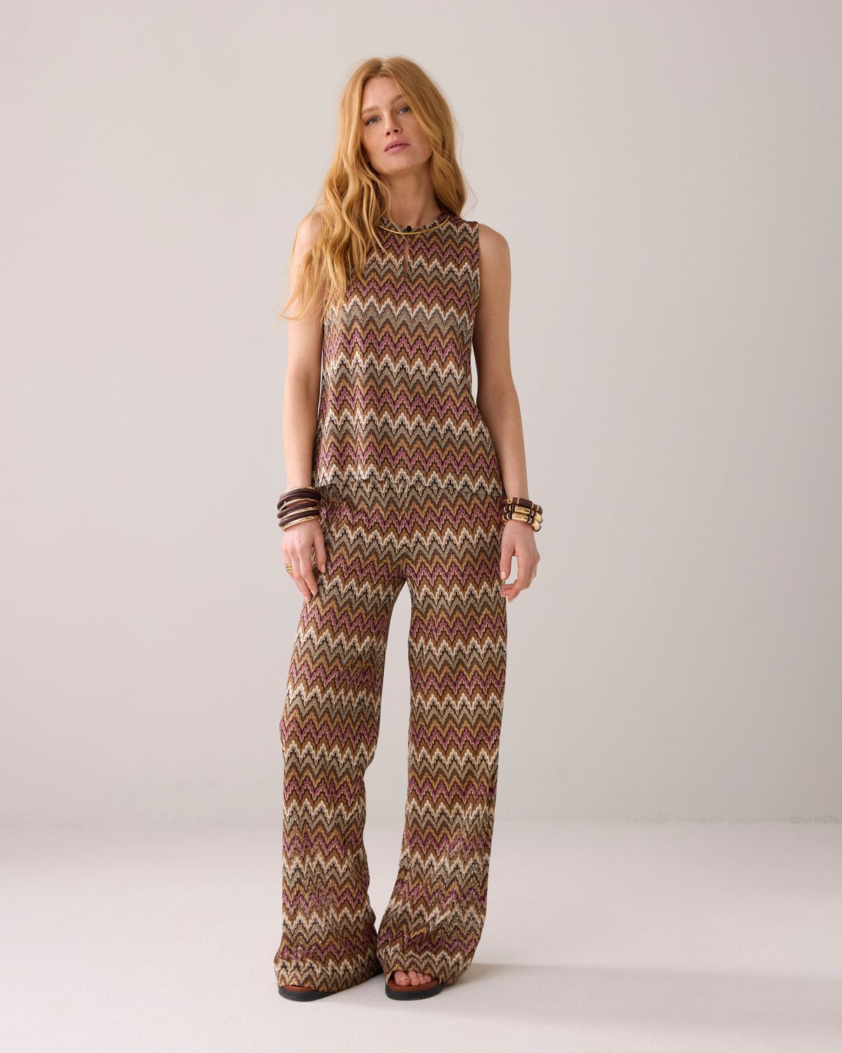 Summum Sleeveless zig zag top multi