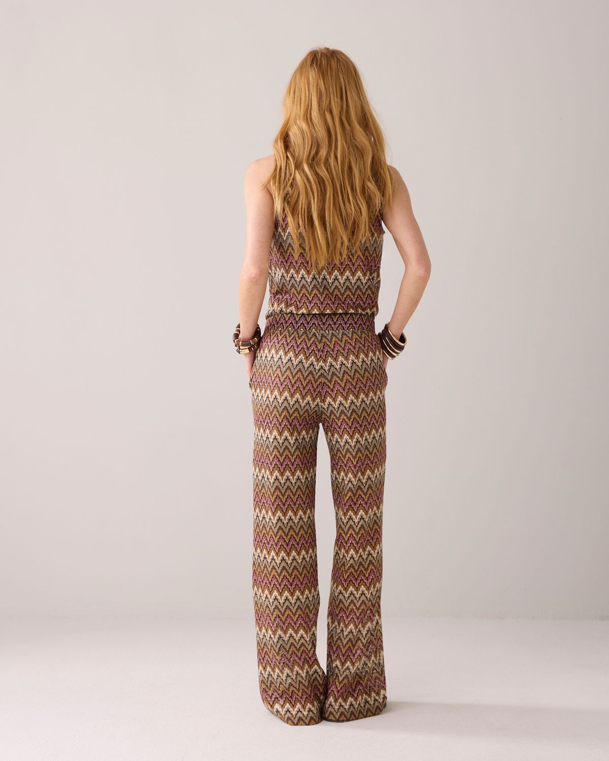Summum Wide leg zig zag pant multi