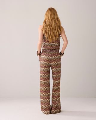 Summum Wide leg zig zag pant multi