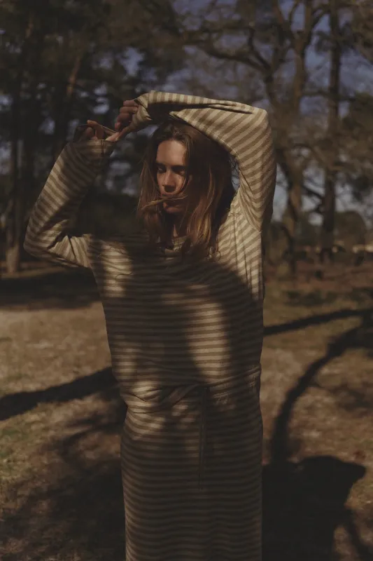 Penn&amp;Ink N.Y. Longsleeve stripe safari/dune