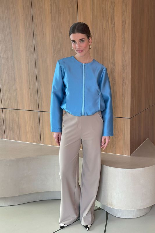 STUDIO ANNELOES Lexie bonded trousers latte