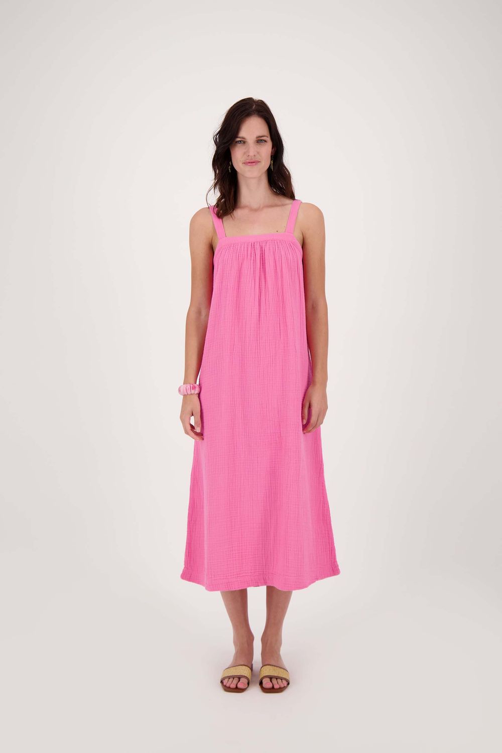 ZUSSS Lange Mousseline jurk roze