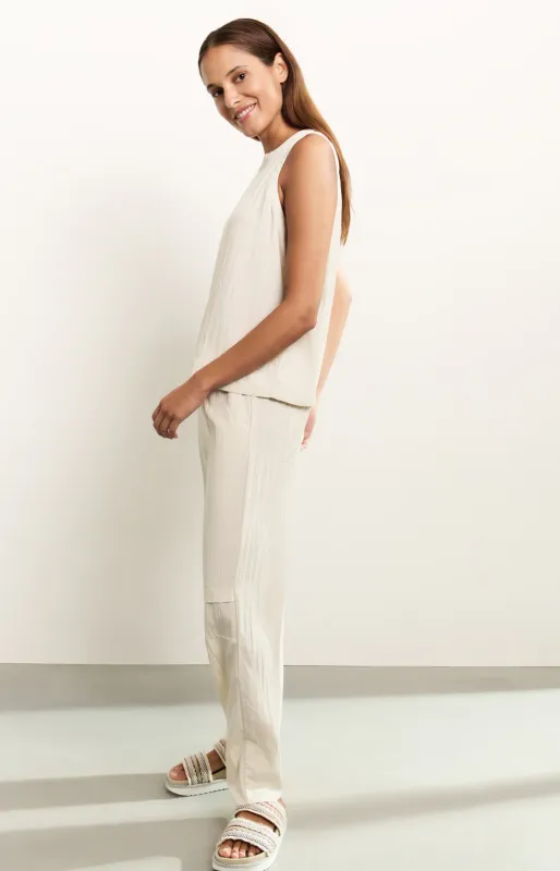 Yaya woman Woven loose fit trousers with RAINY DAY BEIGE