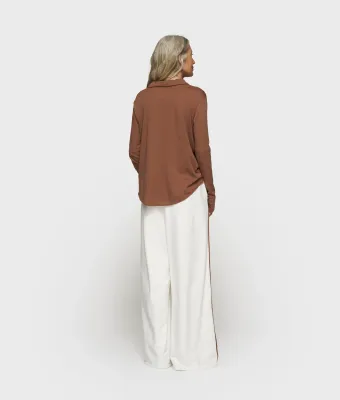 10DAYS Wide pants tape ecru