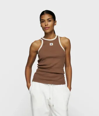 10DAYS Tank top rib contrast truffle