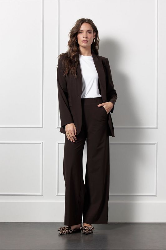STUDIO ANNELOES Lexie bonded trousers espresso
